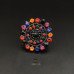 Oxidised Silver Plated Multi Color Stone Earrings And Finger Ring Jewellery Combo