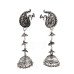 German Silver Peacock Jhumaki Dangler Earrings