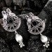 German Silver Double Peacock Jhumaki Dangler Earrings