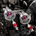 German Silver Double Peacock Jhumaki Dangler Earrings