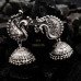German Silver Peacock Jhumaka Dangler Earrings