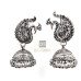 German Silver Peacock Jhumaka Dangler Earrings
