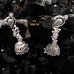 German Silver Peacock Ghugaru Jhumaki Dangler Earrings