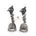 German Silver Peacock Ghugaru Jhumaki Dangler Earrings