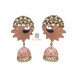 Designer Peacock Style Meenakari Kundan Jhumka Earrings