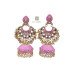 Indian Traditional Meenakari Kundan Jhumka Earrings