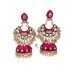 Indian Traditional Meenakari Kundan Jhumka Earrings