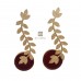 Designer Semi Precious Stone Leaf Earrings