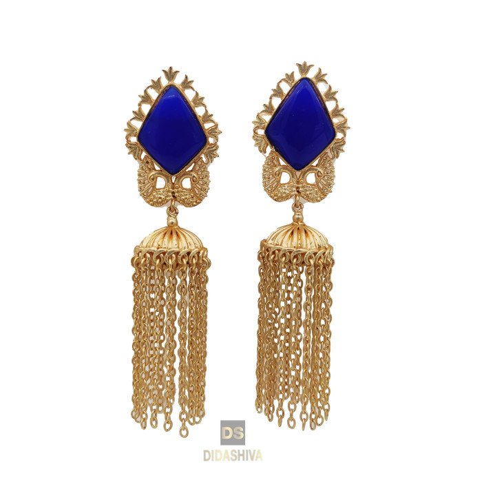 Buy YouBella Off White Gold Plated Beaded Jhumkas With Ear Chains - Earrings  for Women 2389704 | Myntra