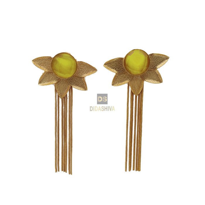 Matte Gold Plated Floral Stud Earrings Design by Opalina at Pernia's Pop Up  Shop 2024