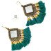Oxidised Gold Plated Thread Dangler Earring