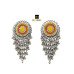 Oxidised Stylish Multi Color Bead Ghungru Dangler Earring