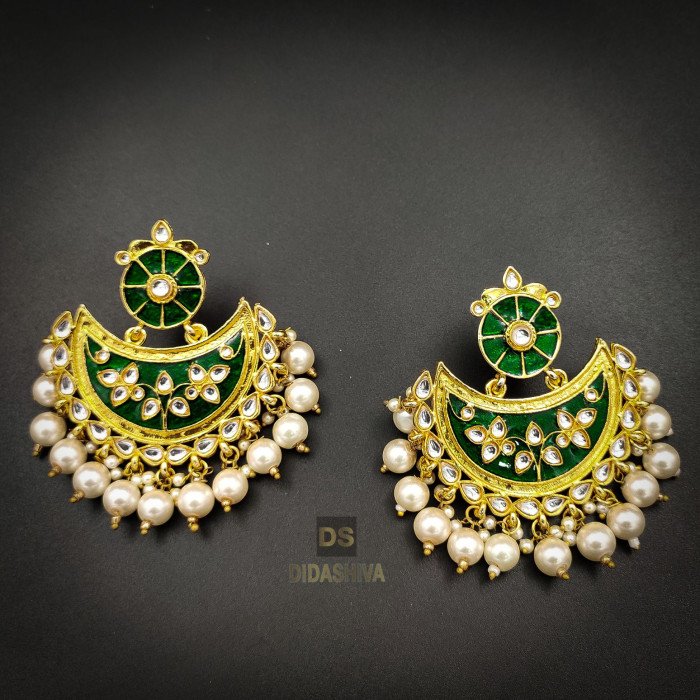 Kundan Chandbali Earrings Set : JNV3220